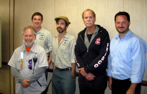 San Francisco Zoo Teamsters 856 Bargaining Team,(L-R) Steve Levitt, David Carroll, Corey Hallman, Wesley Haug and Representative Tim Jenkins., (Not pictured....