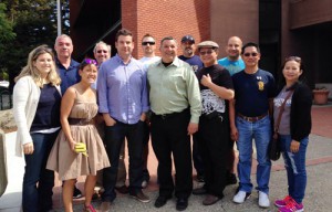 Teamsters 856 members with State Assembly Candidate Tim Sbranti (center). Members volunteered to go door to door to get the vote out for Sbranti, who has a proven track record of supporting working families.