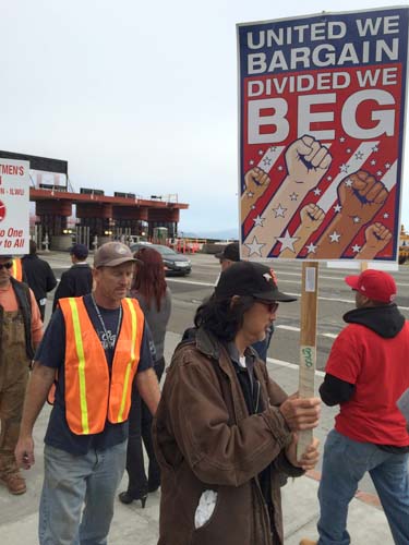 Teamsters 856 Members participate in an informational  picket at the Golden Gate Bridge September 12, 2014
