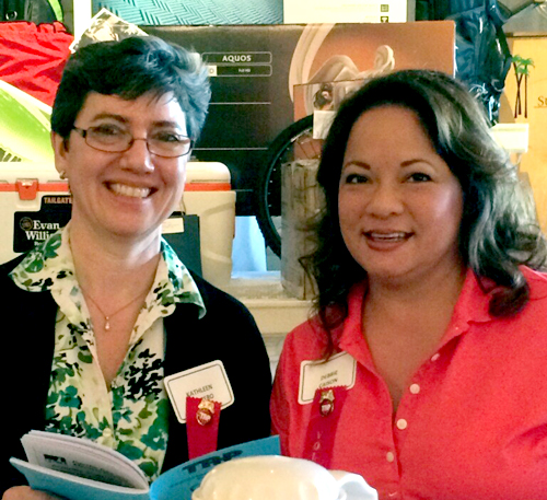 856 Stewards Kathleen Romero and Debbie Caison attend the T.A.P. Fundraiser on April 15.