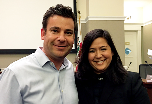 Peter Finn with 856 Public Policy Coordinator newly elected City of Alameda Vice Mayor, Malia Vella.